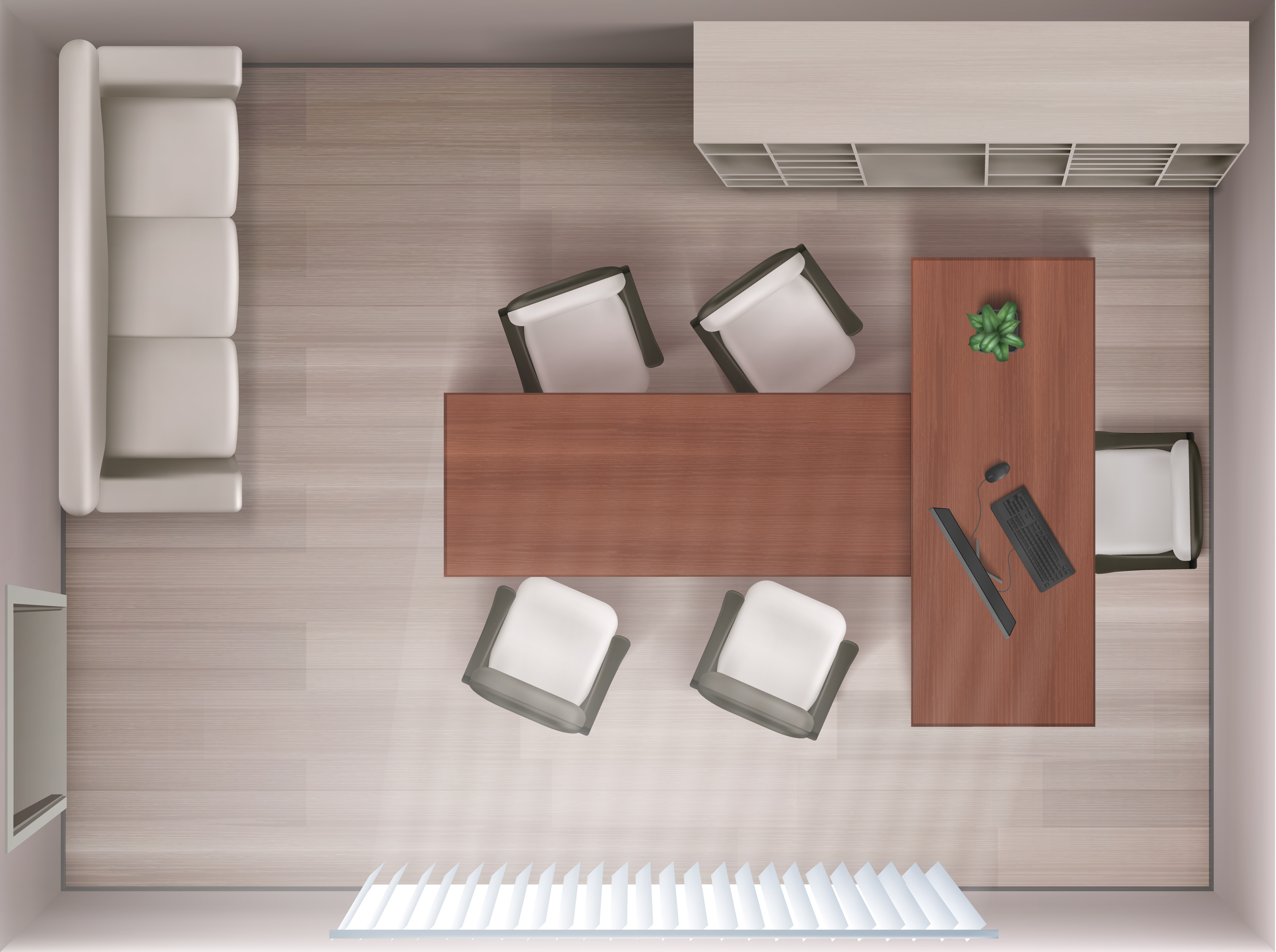 Office interior and workspace planning